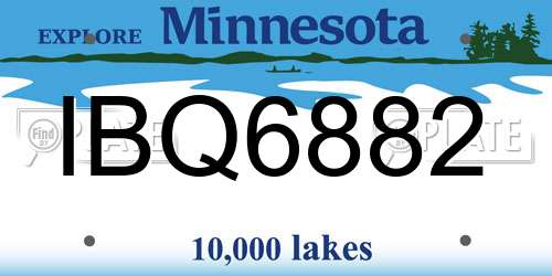 IBQ6882 Minnesota License Plate