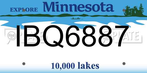 IBQ6887 Minnesota License Plate