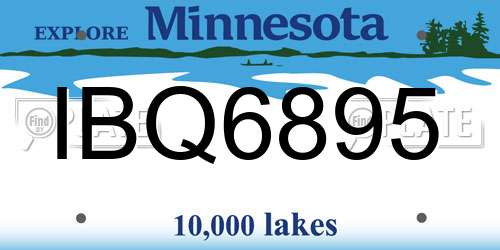 IBQ6895 Minnesota License Plate