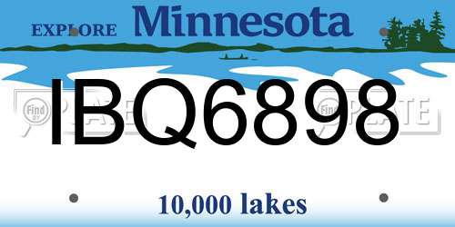 IBQ6898 Minnesota License Plate