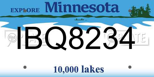 IBQ8234 Minnesota License Plate