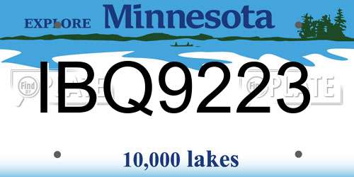 IBQ9223 Minnesota License Plate