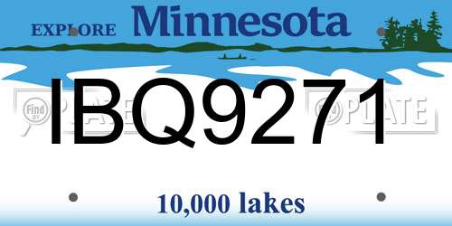IBQ9271 Minnesota License Plate