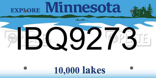 IBQ9273 Minnesota License Plate