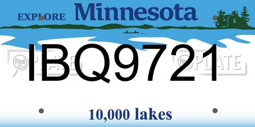 IBQ9721 Minnesota License Plate