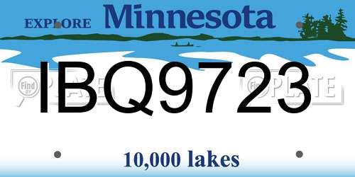 IBQ9723 Minnesota License Plate