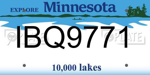 IBQ9771 Minnesota License Plate