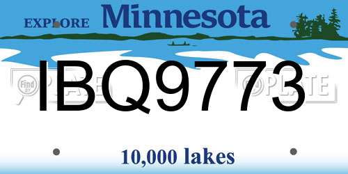 IBQ9773 Minnesota License Plate