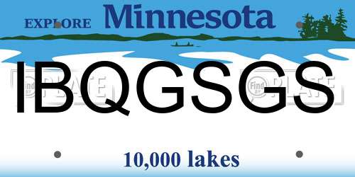 IBQGSGS Minnesota License Plate