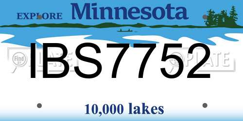 IBS7752 Minnesota License Plate