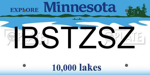 IBSTZSZ Minnesota License Plate