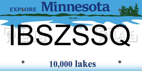 IBSZSSQ Minnesota License Plate