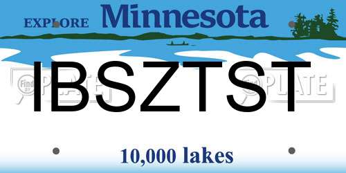 IBSZTST Minnesota License Plate