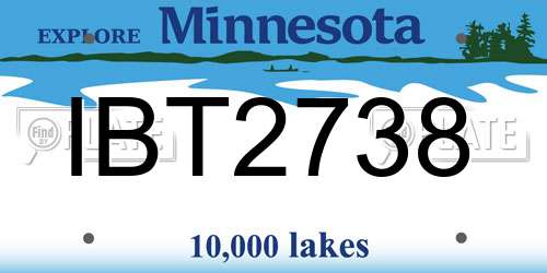 IBT2738 Minnesota License Plate