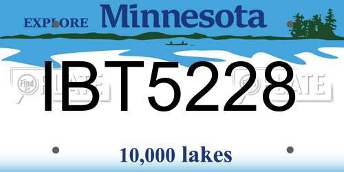 IBT5228 Minnesota License Plate