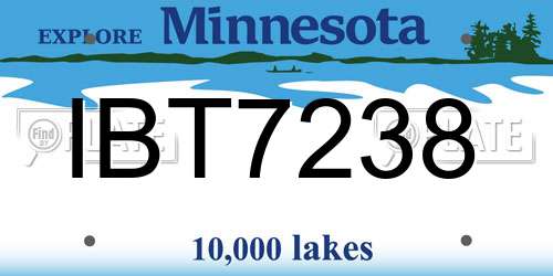 IBT7238 Minnesota License Plate