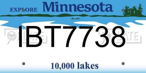 IBT7738 Minnesota License Plate
