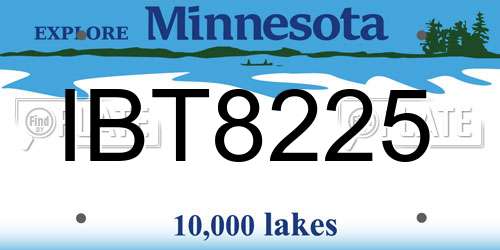IBT8225 Minnesota License Plate