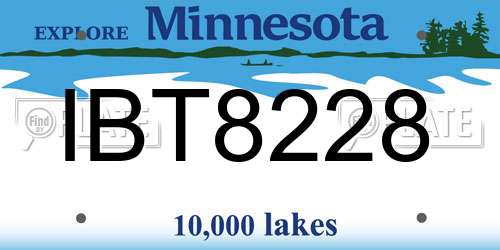 IBT8228 Minnesota License Plate