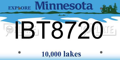 IBT8720 Minnesota License Plate