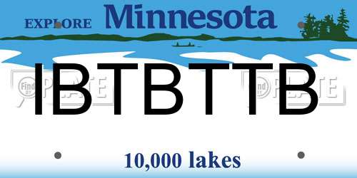 IBTBTTB Minnesota License Plate