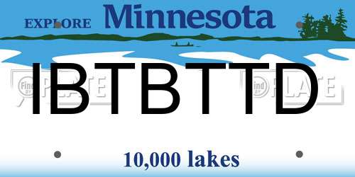 IBTBTTD Minnesota License Plate