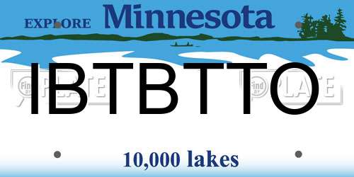IBTBTTO Minnesota License Plate