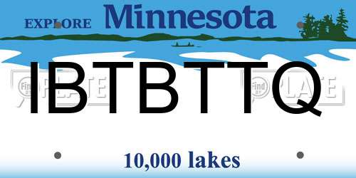 IBTBTTQ Minnesota License Plate