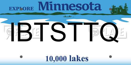 IBTSTTQ Minnesota License Plate