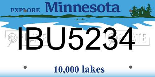 IBU5234 Minnesota License Plate