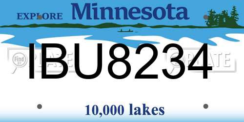 IBU8234 Minnesota License Plate