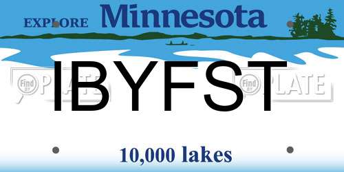 IBYFST Minnesota License Plate