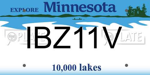IBZ11V Minnesota License Plate