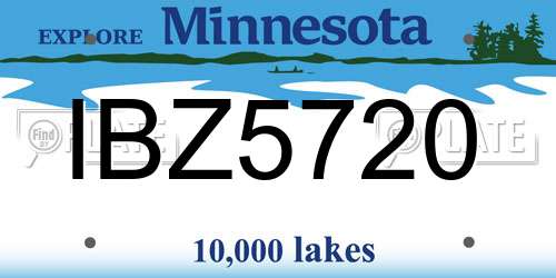 IBZ5720 Minnesota License Plate