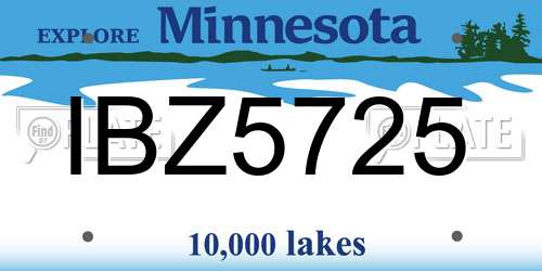 IBZ5725 Minnesota License Plate