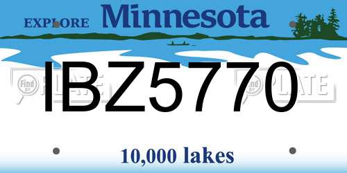 IBZ5770 Minnesota License Plate