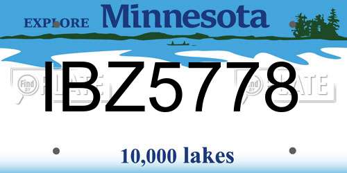 IBZ5778 Minnesota License Plate