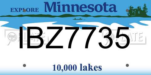 IBZ7735 Minnesota License Plate