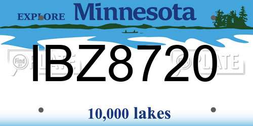 IBZ8720 Minnesota License Plate
