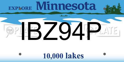 IBZ94P Minnesota License Plate