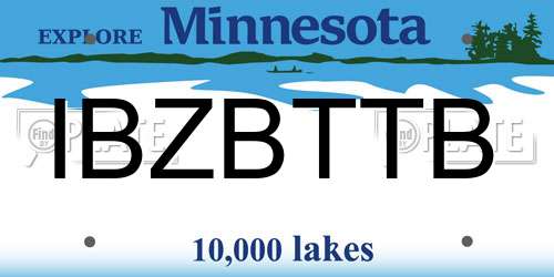 IBZBTTB Minnesota License Plate