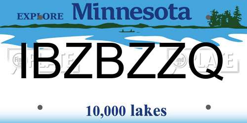 IBZBZZQ Minnesota License Plate