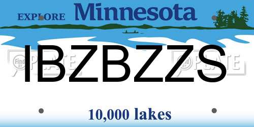 IBZBZZS Minnesota License Plate