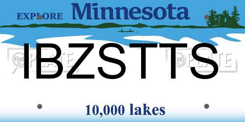 IBZSTTS Minnesota License Plate