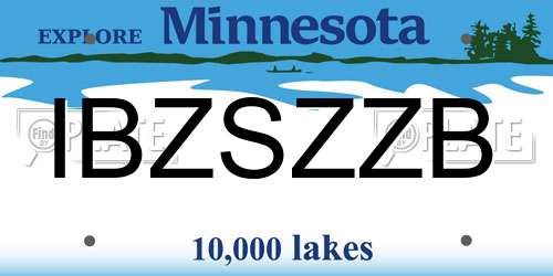 IBZSZZB Minnesota License Plate