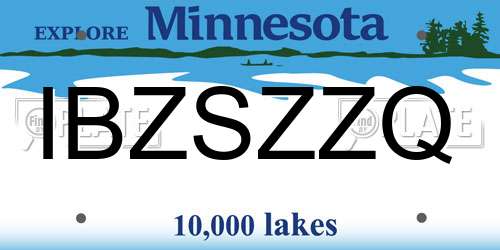 IBZSZZQ Minnesota License Plate