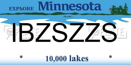 IBZSZZS Minnesota License Plate