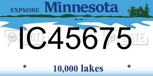 IC45675 Minnesota License Plate