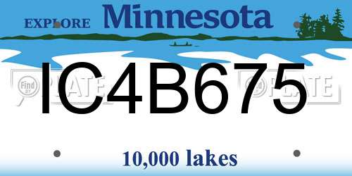 IC4B675 Minnesota License Plate