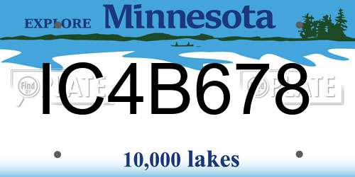 IC4B678 Minnesota License Plate